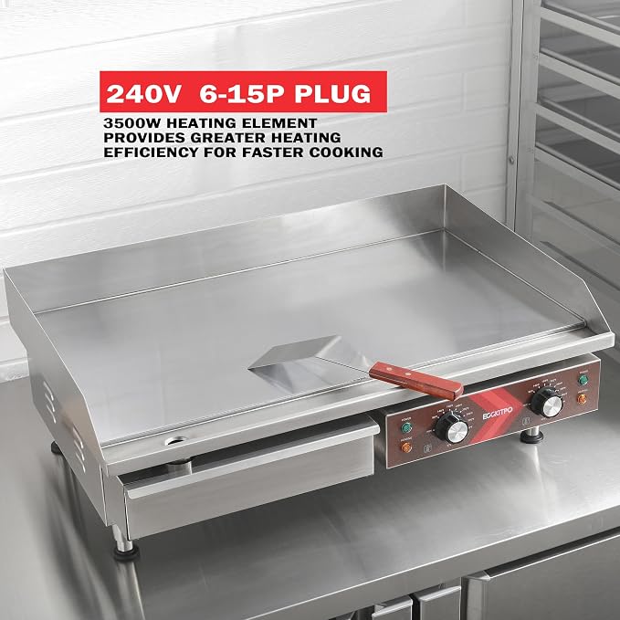 EGGKITPO Commercial Electric Griddle 29 Inch Large Countertop Griddle Non-Stick - Image 2