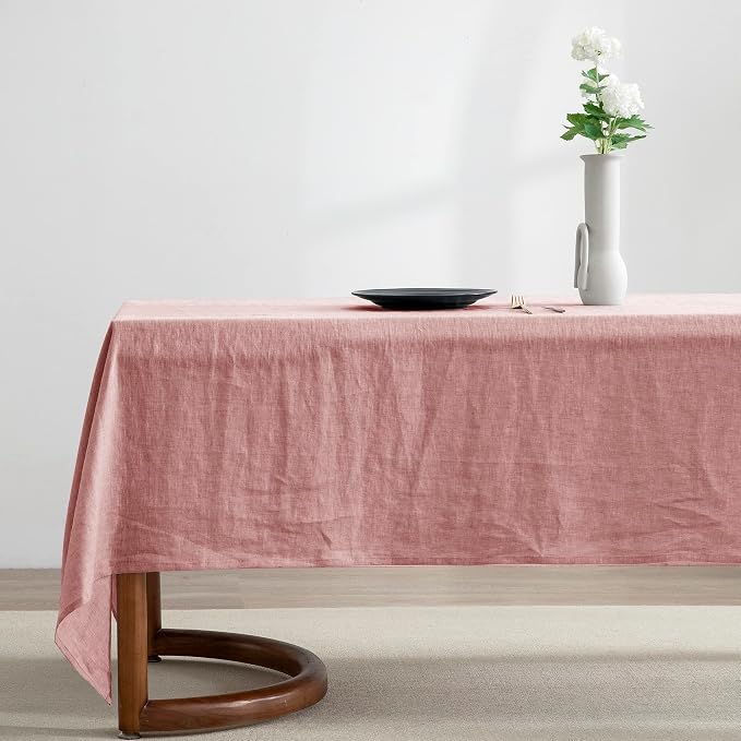 EVERLY 100% Pure Linen Rectangle Tablecloths 60x108Inches by EVERLY