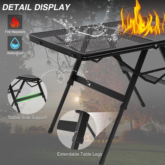 REDCAMP Folding Grill Table for Outside, Portable Metal Aluminum Outdoor Grill - Image 6