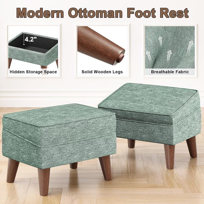 Small Footstool Ottoman, Footstool - Image 3