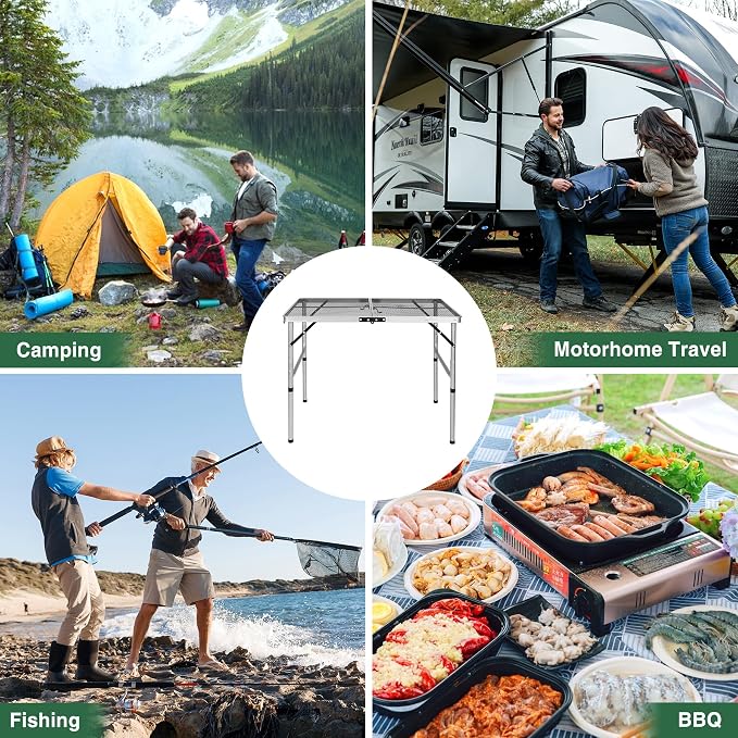 RedSwing Portable Grill Table for Outside, Aluminum Folding Grill Stand Table - Image 8