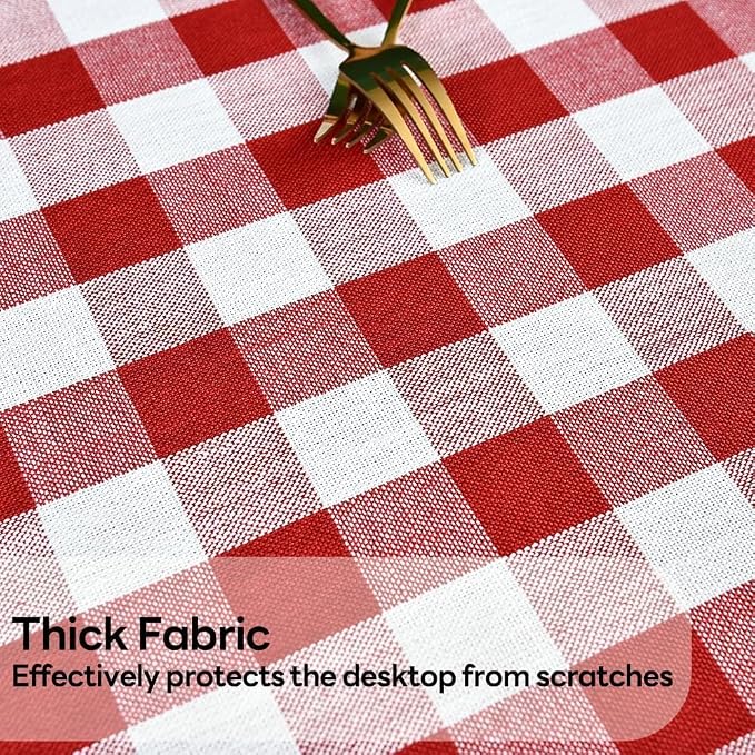 Gingham Table Cloth for Square Tables red Checkered Plaid Tablecloth Heavy Duty - Image 3