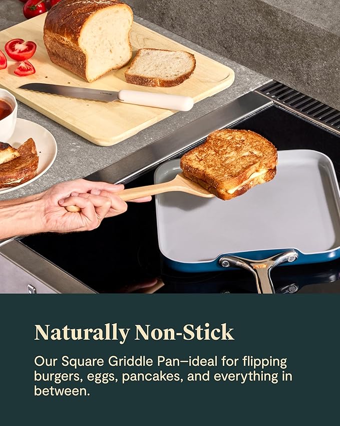 Griddle 11-Inch Square Non-Stick Ceramic Pan, Sage