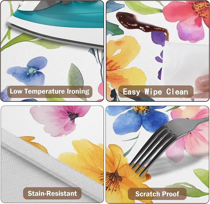 Spring Summer Floral Round Fitted Tablecloth - Image 5