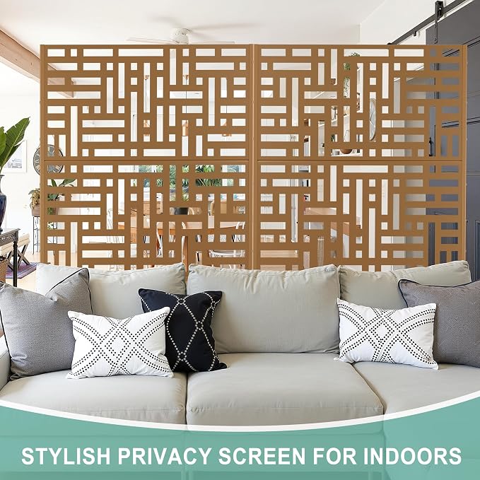 Metal Privacy Screen for Outdoor & Indoor Use, Free Standing Privacy Screen for - Image 6
