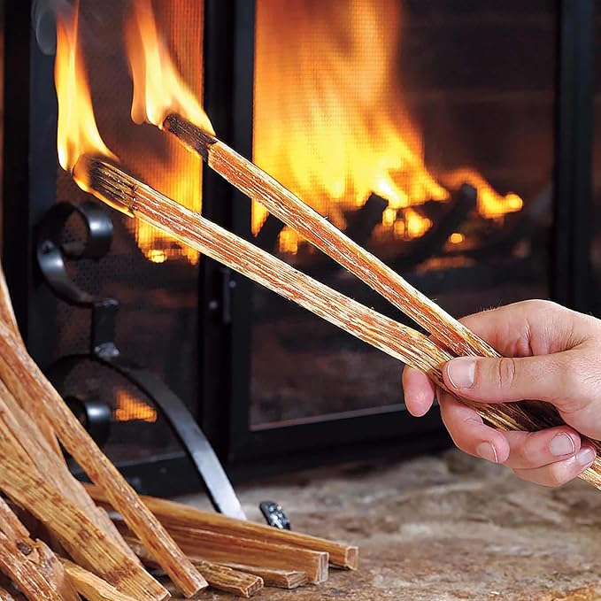 Sun Joe 25-Pound Fatwood Fire Starter Sticks, All-Natural Pine Kindling - Image 7