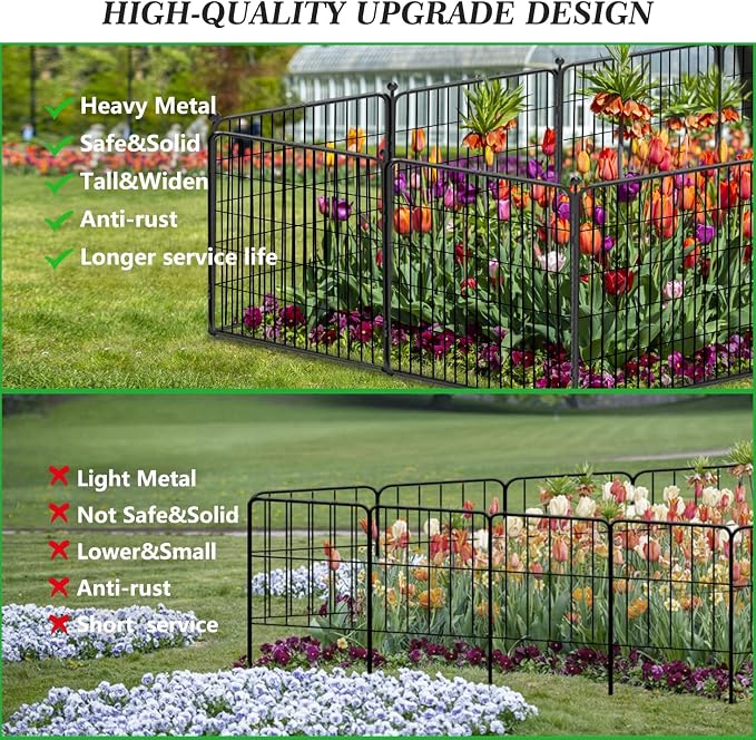 Garden Fence with Gate Metal Fencing Outdoor - Image 9