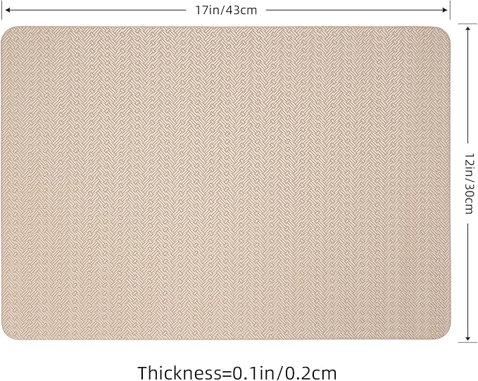Faux Leather Placemats Set of 4 – 17x12 Inch Vinyl Table Mats, Heat Resistant - Image 6