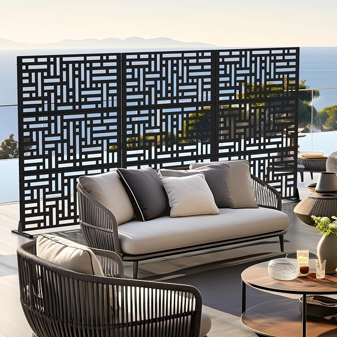 Casaphoria Privacy Screen 72" H x 45" W Metal, 2 Pack Outdoor Freestanding - Image 8