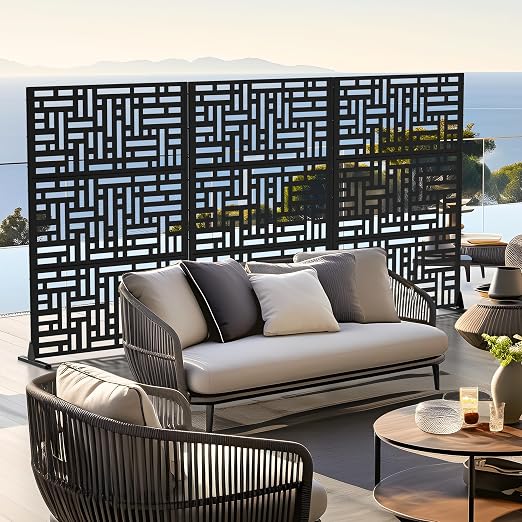Casaphoria 72" H x 47" W Metal Outdoor Privacy Screen, Freestanding Decorative - Image 10