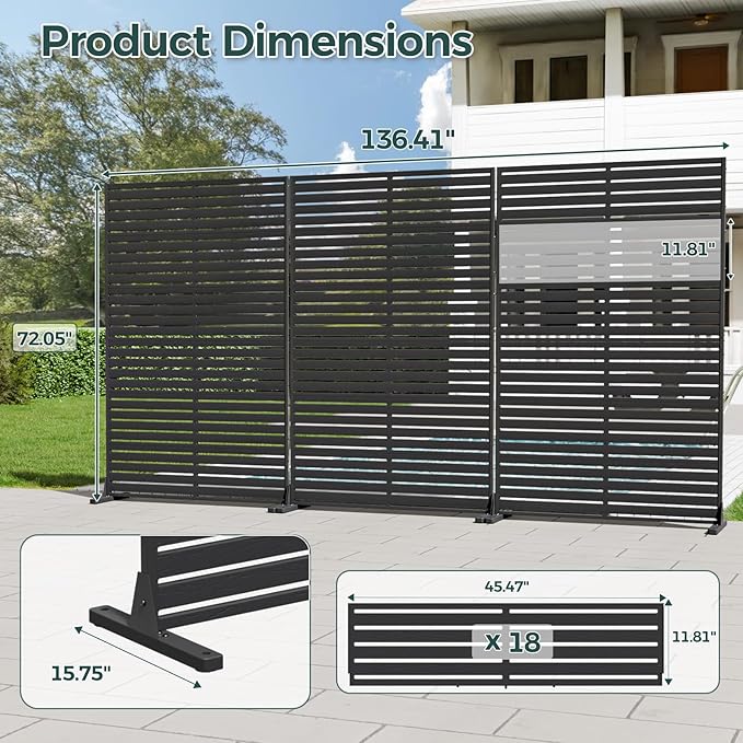 Privacy Fence Screen Outdoor Freestanding Privacy Panel, Room/Garden Divider - Image 4