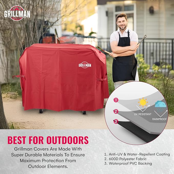 Grill Cover by Grillman, 64 Inch, BBQ Outdoor Grill Covers, Charcoal & Gas - Image 2