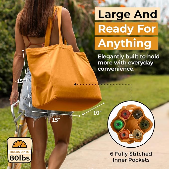 VeraMia Canvas Grocery Bag 3pc XL Set - Image 4