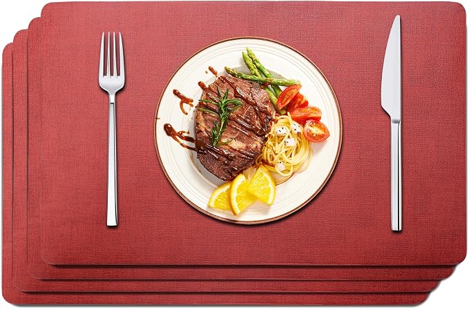Maxpearl Faux Leather Placemats Set of 4, Waterproof by Maxpearl