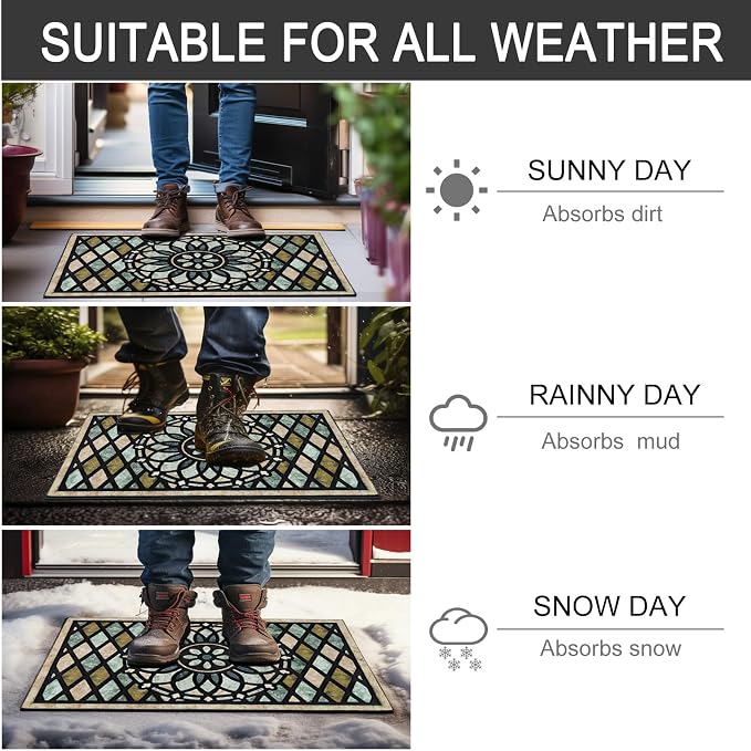 CHICHIC Welcome Door Mat 24 x 36 Inch Front Doormat Outdoors - Image 6