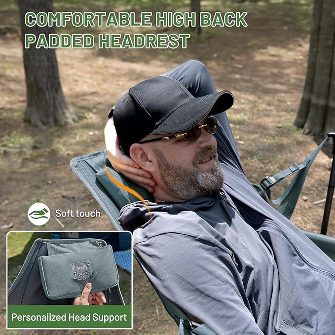 Camping Hammock Chair, Large Grey Steel Frame, 400 lb Capacity