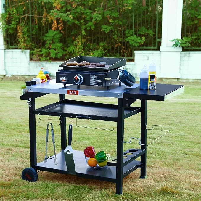Outdoor Grill Cart, Pizza Oven Table Stand - Image 3
