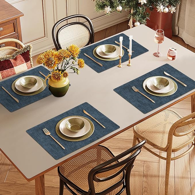 Faux Leather Heat Resistant Placemats Set of 4 – Waterproof Oilproof Wipeable - Image 7