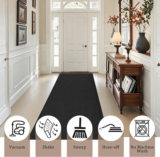 3' X 10' Commercial Grade Hallway Runner Rug, Industrial Rug Heavy Duty Brush - Image 6