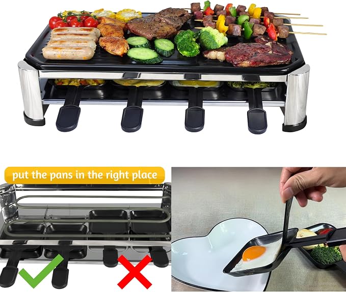 TAMARIT 8-Person Raclette Grill, Electric Party Grill - Image 3