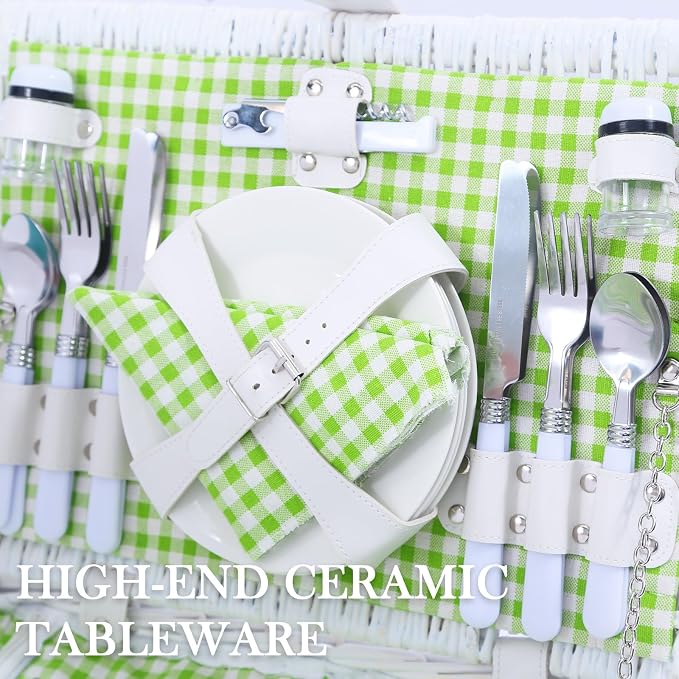 Neti Neti Wicker Picnic Basket for 4 - Image 3