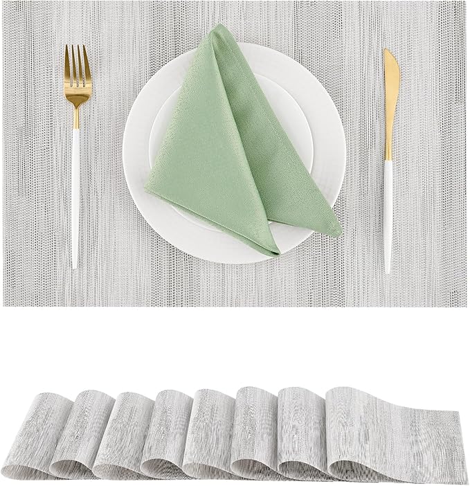 Leetaltree Lightsteel Black Placemats Set of 8 by Leetaltree-ArtatEveryTable