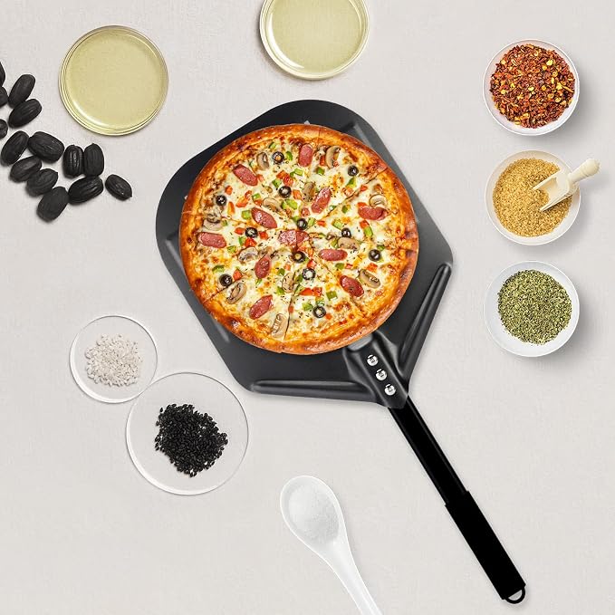 Perforated Pizza Peels 6 INCH pizza spatula paddle Long Handle Metal Pizza - Image 5