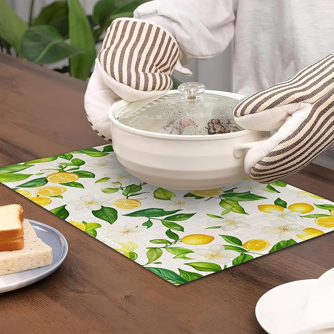 Placemats12x18 Inch, Lemons Flower Placemats - Image 4