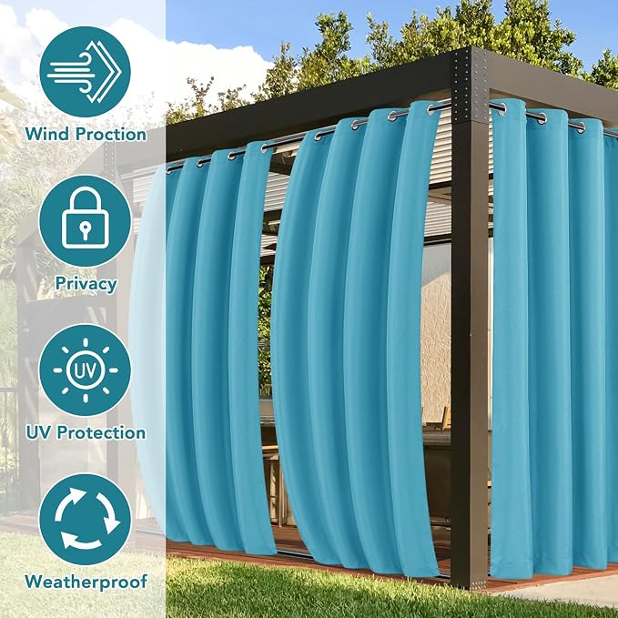 HolidayIdeas Gazebo Curtains Outdoor Waterproof 4 Panels-Windproof Weatherproof - Image 3
