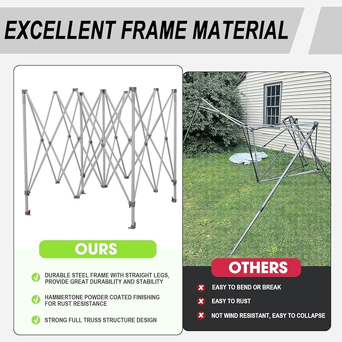 Eurmax USA Standard 10x10ft Patio Pop Up Canopy Tent - Image 4