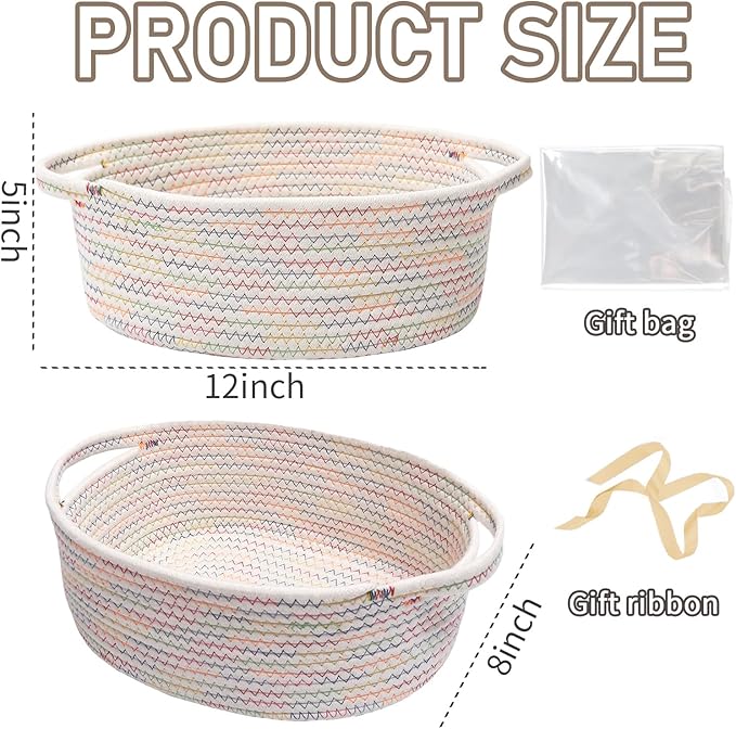 Woven Basket, Small Rope Storage Bin - Image 2