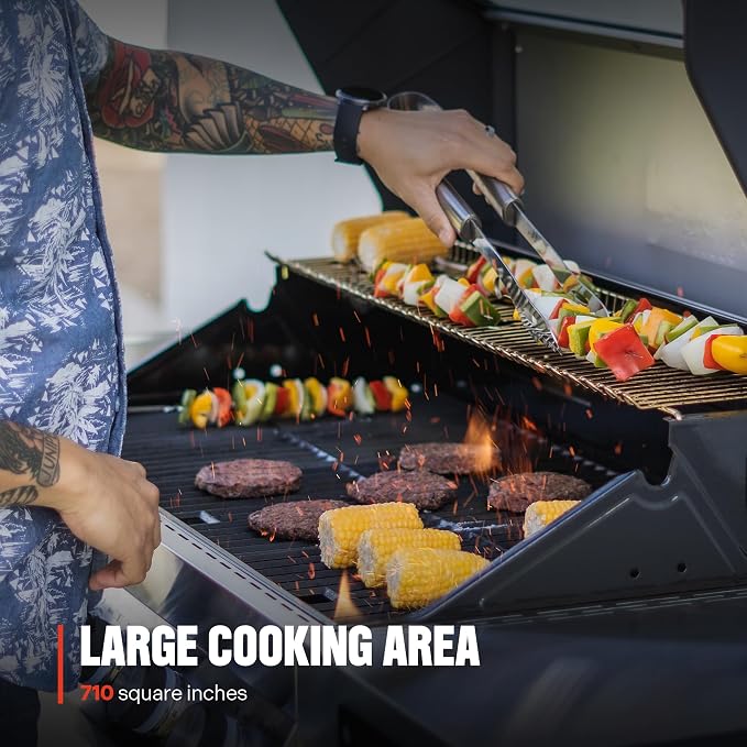 Monument Grills 4+1 Liquid Propane Gas Smart BBQ Grill, 4 Burners & 1 Side - Image 7