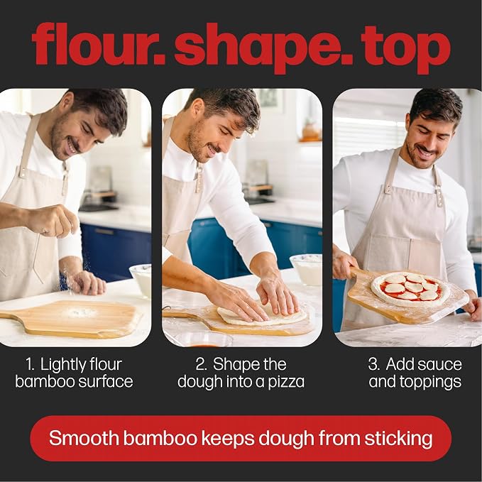 HANS GRILL Wooden Pizza Peel 12 Inch - Image 3
