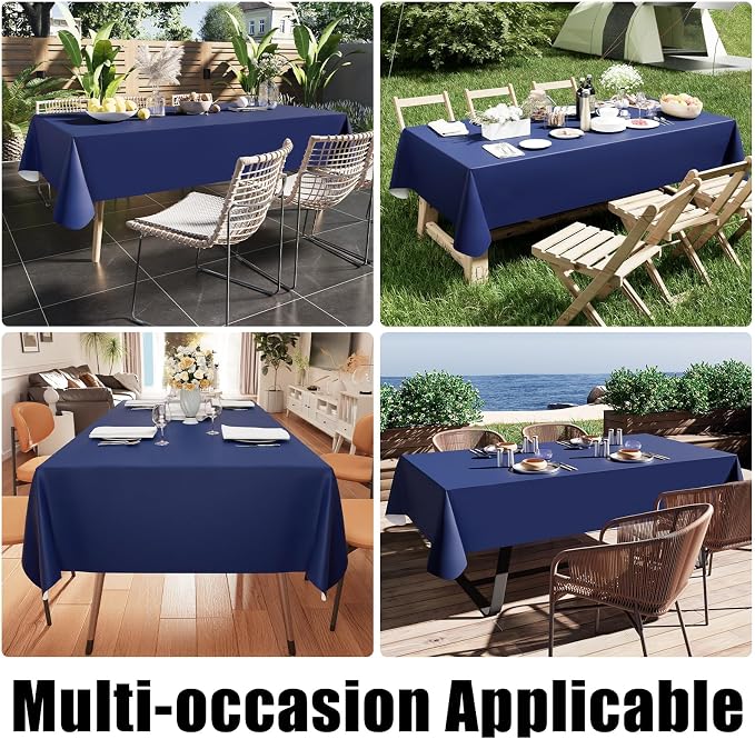 Smiry Square Table Cloth 60x60 Inch, Waterproof Wipeable Vinyl Tablecloths - Image 6