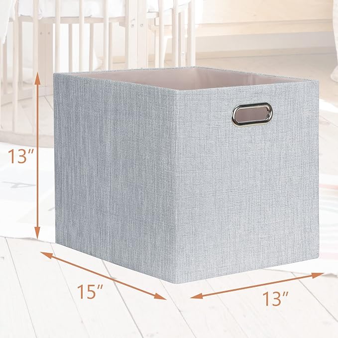 Posprica 13x15x13in Collapsible Storage Bins, Fabric Foldable Cube Storage Boxes - Image 2
