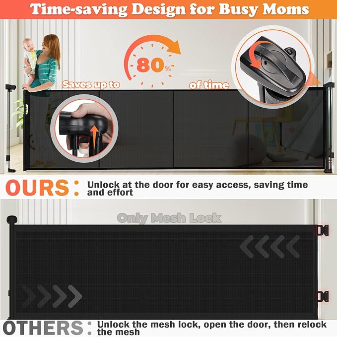 19.7ft Retractable Baby Gates Dog Gate - Image 3