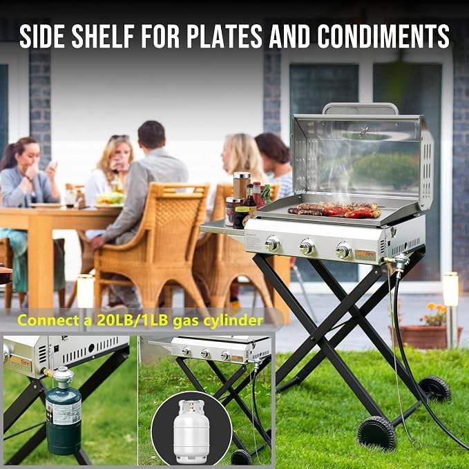 Portable Propane Gas Griddle 3-Burner - Image 8