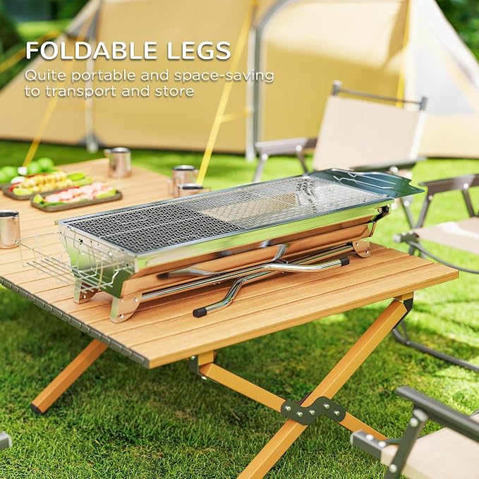 Folding Charcoal BBQ Grill - Image 5