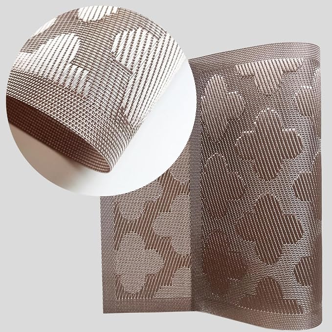 Elegant Placemats Vinyl Woven Heat-Resistant Placemats Set of 8 Washable Easy - Image 3