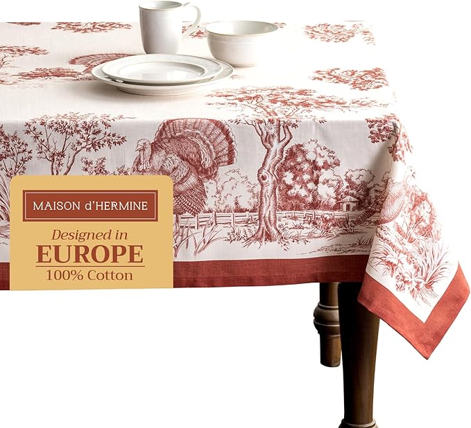 Maison d' Hermine Table Cloth Rectangle Table 100% Cotton 70 x 90 Inches Fall by MaisondHermine