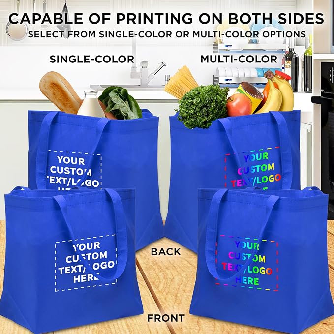 DISCOUNT PROMOS Custom Southern Style Grocery Tote Bags Set of 10 - Image 6