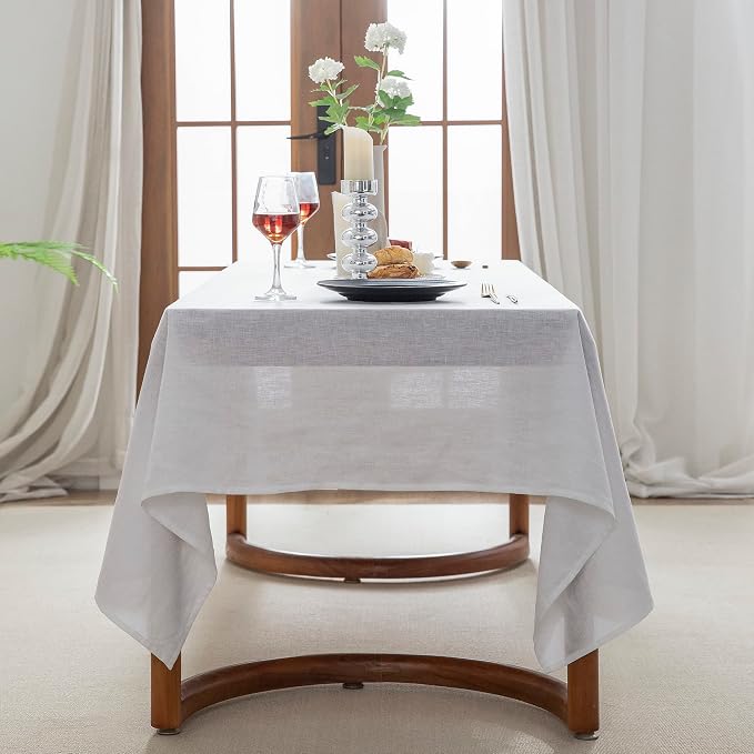 EVERLY 100% Pure Linen Rectangle Tablecloths 60x120 Inches - Image 4