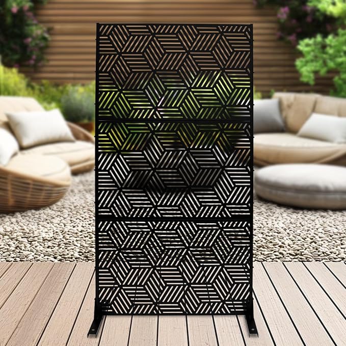 Outdoor Privacy Screens Freestanding, Rustproof Metal Decorative Fence Panels - Image 4