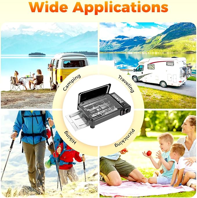 Portable Gas Grill Butane Stove, Portable Camping Grill Gas Stove Free Standing - Image 5