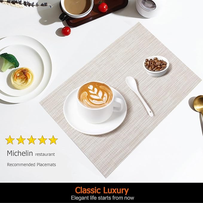 Placemats Set of 6 Washable&Wipeable Place mats - Image 2