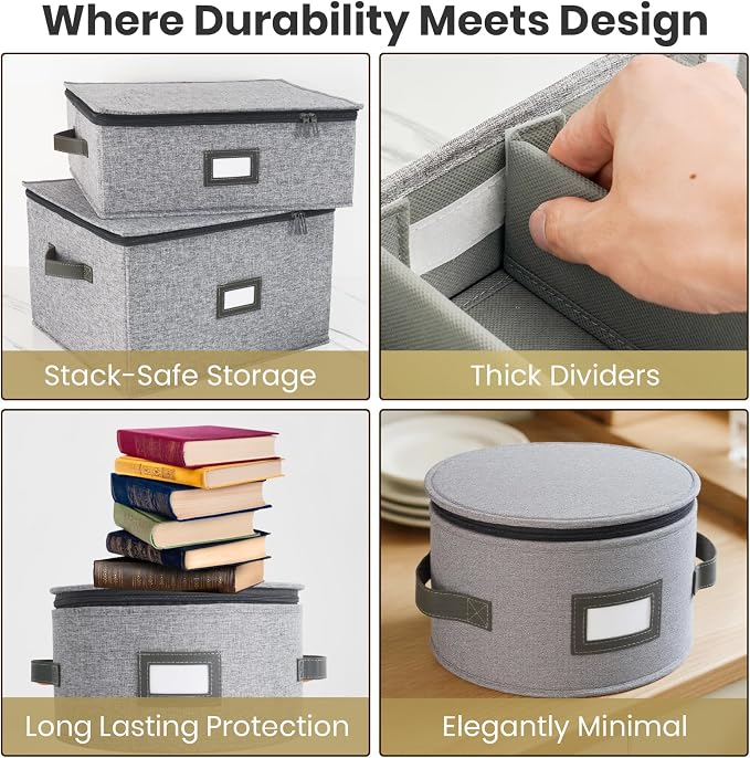 HOMELUX THEORY Hard Shell China Storage Containers, Kitchen Storage Bins W/Lids - Image 6