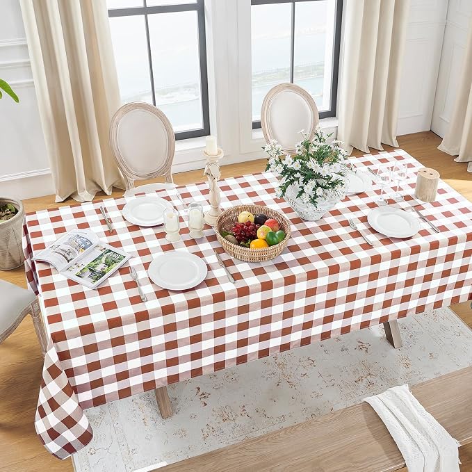 Softalker Gingham Checkered Tablecloth Rectangle - Image 2