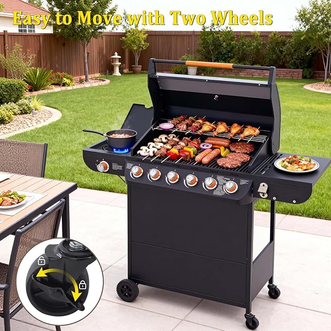 Unovivy Large 6-Burner Propane Gas Grill - Image 6