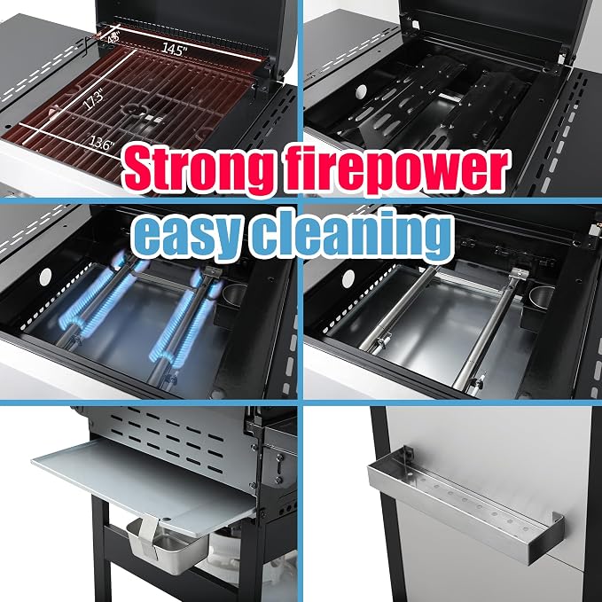 2-Burner Gas Grill, 24600 BTU Portable BBQ - Image 6