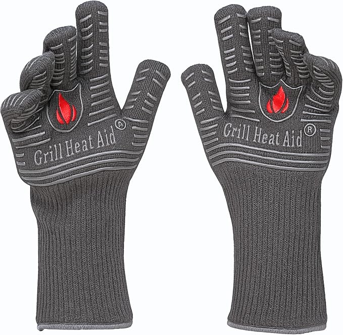 GRILL HEAT AID BBQ Grill Gloves Heat Proof by GrillHeatAid